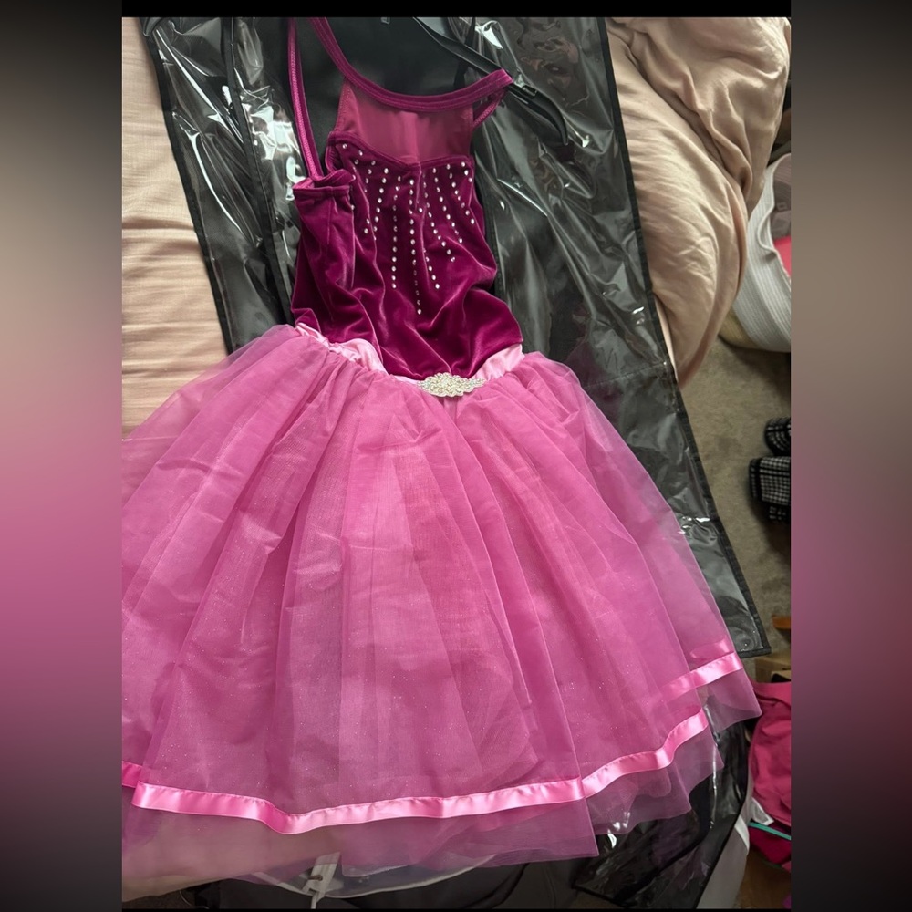 Weissman Fuchsia Velvet Kids Dance Costume